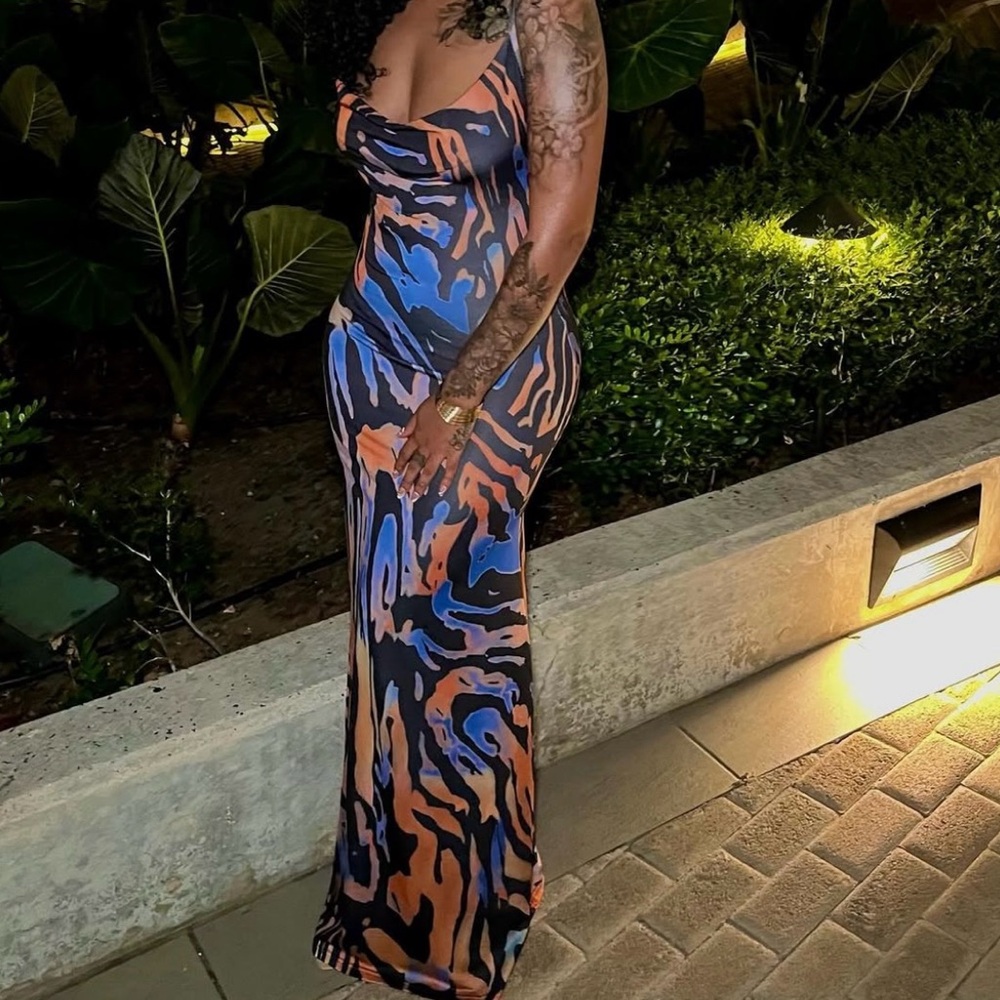 Elegant Multicolor Sleeveless maxi